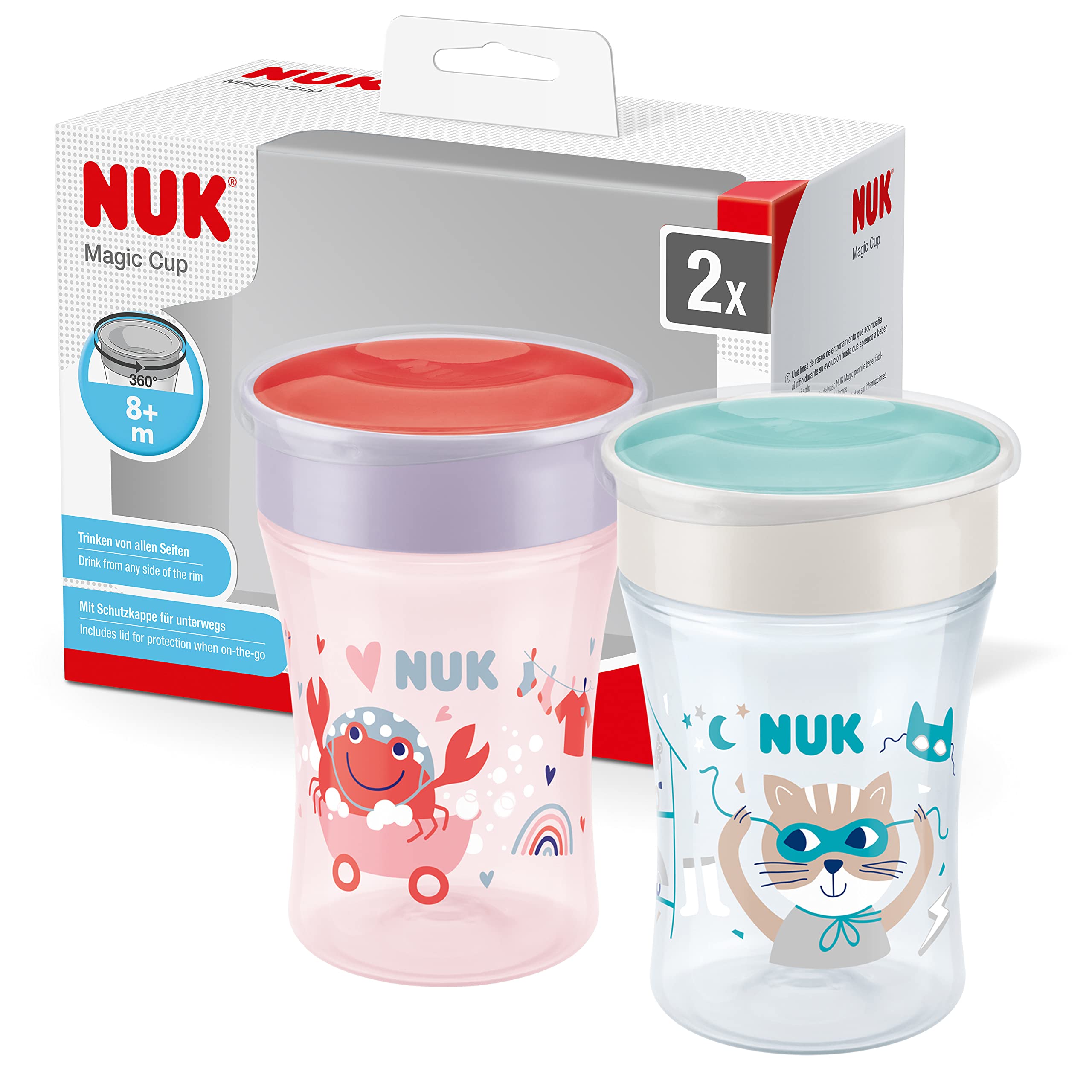 NUK Magic Cup 230 ml Trinklernbecher – 360°-Trinkrand auslaufsicher für ab 8 Monaten