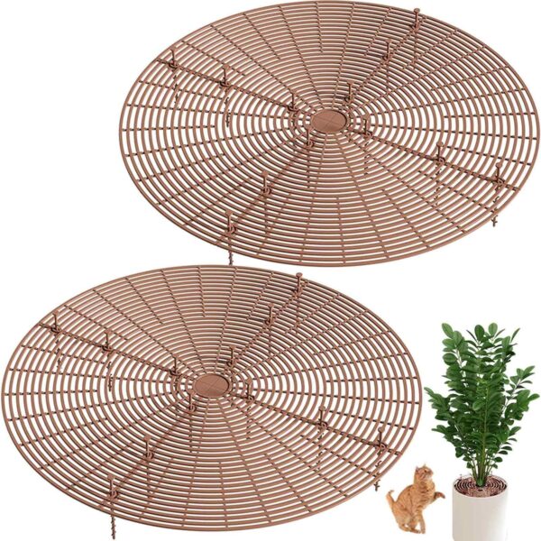 Tianher Blumentopfschutz 52cm – Pflanzengitter gegen Katzen & für Kindersicherheit, 2er Set