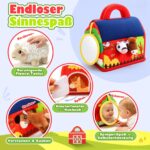 Toyzey Bauernhof-Spielset mit 6 Plüschtieren – Montessori Sensorik Spielzeug ab 6 Monaten – Bild 5