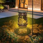 Qoosea Solar-Gartenlaterne Eule – Wasserdichte Deko-Leuchte mit Musterprojektion für Aussen – Bild 6