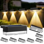 Solpex Solar-Zaunleuchten 8er Set – Warmweiß Terrassenleuchten wasserdicht für Außen
