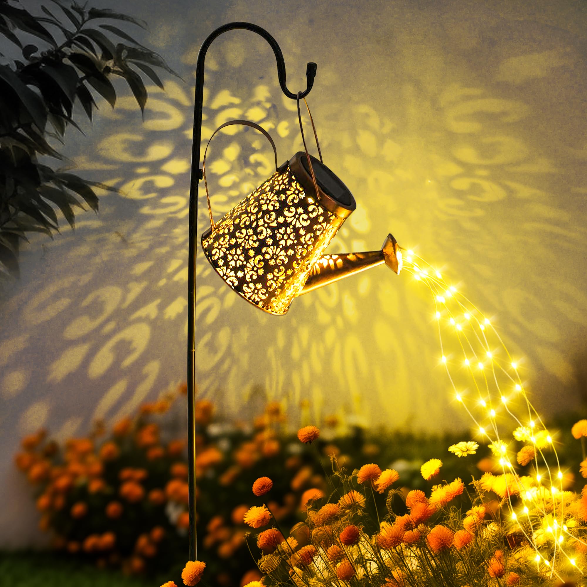 GIGALUMI Solar-Giesskanne mit 60 LEDs – Wasserdichte Gartenleuchte für aussen