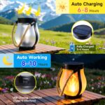 2er Set Solar Flammenlaterne mit Hanfseil – Authentische Flackerflamme für Garten & Terrasse – Bild 4