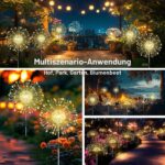 Blakapoo Solar Gartenleuchte 150 LEDs mit 8 Modi – Feuerwerk Solarlichter 4er Set – Bild 6