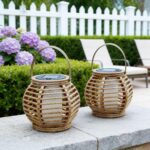 2er Set Solarlaterne mit Hanfseil – Hänge- & Standlaterne IP44 für Garten & Terrasse