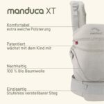 manduca XT Babytrage mit Bio-Baumwolle – Mitwachsender Sitz für Neugeborene bis Kleinkinder – Bild 4