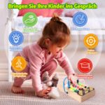 Hoarosall Montessori Busy Board – LED Activity Spielzeug aus Naturholz für Kleinkinder ab 1 Jahr – Bild 5
