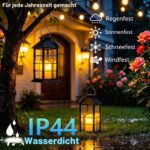 Cozymeow Solar Laternen 22cm – Flammeneffekt Solarlaterne für Garten & Terrasse (2er-Set) – Bild 6