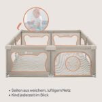 Lionelo WILLOW XL Laufgitter 187x207 cm – Grossflächiger Laufstall ab Geburt bis 48 Monate – Bild 6