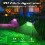 kolpop 4er Set RGB Solar Strahler – 7 Farbmodi, 800 LM, IP65 wasserdicht für Garten – Bild 3