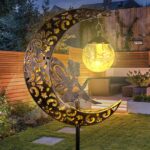 Axafnev Solar-Feenmond Gartensteckleuchte – Wetterfeste LED Gartenbeleuchtung mit Glaskugel – Bild 2