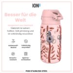 ion8 Kindertrinkflasche 400ml Edelstahl – Auslaufsicher & Spülmaschinenfest – Bild 5