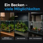 VIALIA Nano Aquarium 25 l – Glasbecken 40x25x25 cm Floatglas für Süss- & Salzwasser – Bild 6