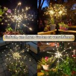 Dekofun Solar Feuerwerk Gartenleuchten 2er Set mit 120 LED – 8 Modi Solarstecker – Bild 9