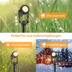ECOWHO LED Gartenstrahler 12V 3W 4er-Pack – IP65 Gartenbeleuchtung mit Erdspiss – Bild 4