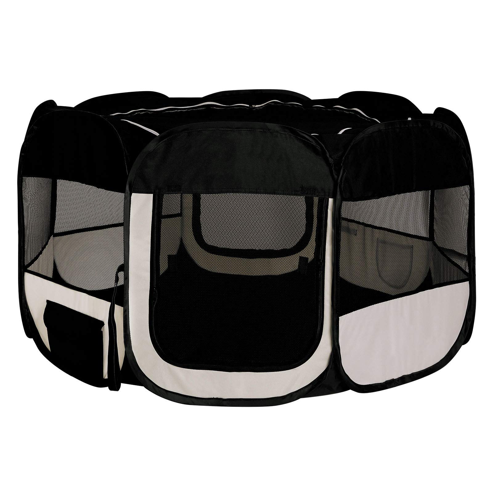 lionto Welpenauslauf Ø 110 cm mit Pop-up-System – Faltbarer Laufstall für Hunde Indoor & Outdoor