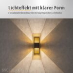 SSC-LUXon REVALO 2er Wandleuchte schwarz-gold – Up & Down LED Wandlampe IP65 warmweiss – Bild 2