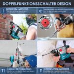 ENEACRO SDS-Plus Abbruchhammer 1500W mit 7 Joule – Profi-Bohrhammer 32 mm für Beton – Bild 5