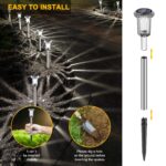 Auting 6er Set Solarleuchten Garten – LED Wegeleuchten Kaltweiß IP65 Wasserdicht – Bild 6