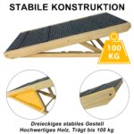 YRHome Hunderampe Holz klappbar 100x40cm – höhenverstellbar bis 100kg für Bett, Sofa & Auto – Bild 4