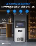 CREWORKS Edelstahl-Eiswürfelmaschine 73 kg/24h – Gewerbliche Eismaschine mit LCD-Display – Bild 3