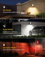 FULNIX Aussenlampe mit Bewegungsmelder 12000mAh – LED Wandleuchte IP65 mit Fernbedienung – Bild 4
