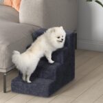 PawHut Hundetreppe 4 Stufen 44 cm – Einstiegshilfe für kleine Haustiere mit waschbarem Bezug – Bild 9