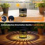 2er Set FLSEPAMB Solarlaterne mit Warmweiss – Automatische Gartenbeleuchtung IP65 wasserdicht – Bild 3