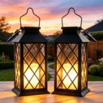 Joycome 2er Set Solarlaterne mit Flackerlicht – Wetterfeste Außenbeleuchtung für Garten & Terrasse