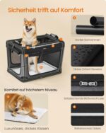 Feandrea Hundebox faltbar 76,2 cm – Transportbox für Mittelgrosse Hunde mit 4 Netztüren – Bild 5