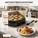 RANJI Pancake Maker 800 W – Elektrische Maschine für 14 Mini Pancakes mit Antihaftbeschichtung – Bild 5