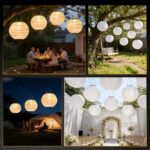 SLWOO Solar Lampions 4er Set 20cm – Warmweisse LED Gartenlaterne Wetterfest für Aussen – Bild 6