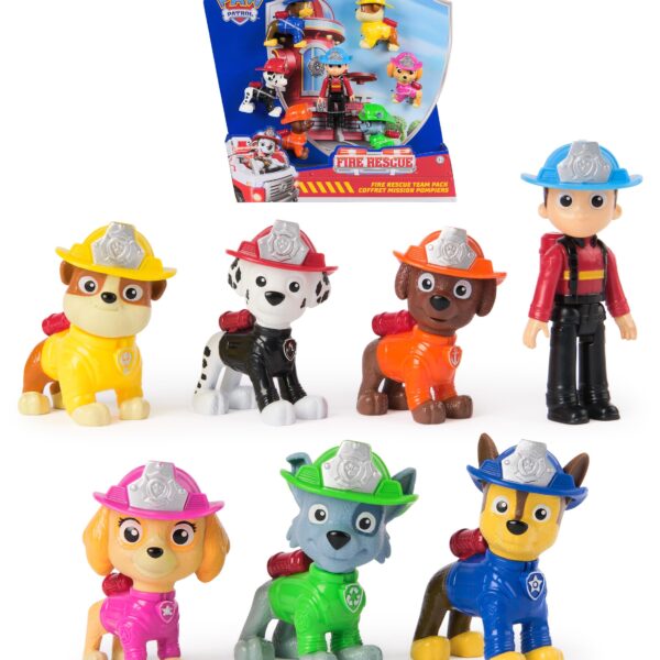 PAW PATROL Fire Rescue Figuren-Set mit 7 Spielfiguren – Feuerwehr-Abenteuer für Kinder ab 3 Jahren