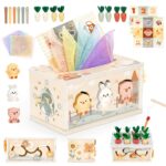 Vanplay 6-in-1 Montessori Holzspielzeug ab 1 Jahr – Motorikspielzeug für Kleinkinder
