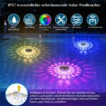 Qoolife Schwimmende Poolbeleuchtung Solar, 2 Stück – 12 Farbmodi mit Fernbedienung – Bild 5