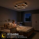 SEATAIN LED Deckenleuchte 47cm Holz mit Fernbedienung – Dimmbar 3000-6000K für Wohn- & Schlafzimmer – Bild 3