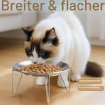 Wellbro Erhöhter Katzennapf aus Edelstahl – Schnurrhaarfreundlich & gegen Erbrechen – Bild 3