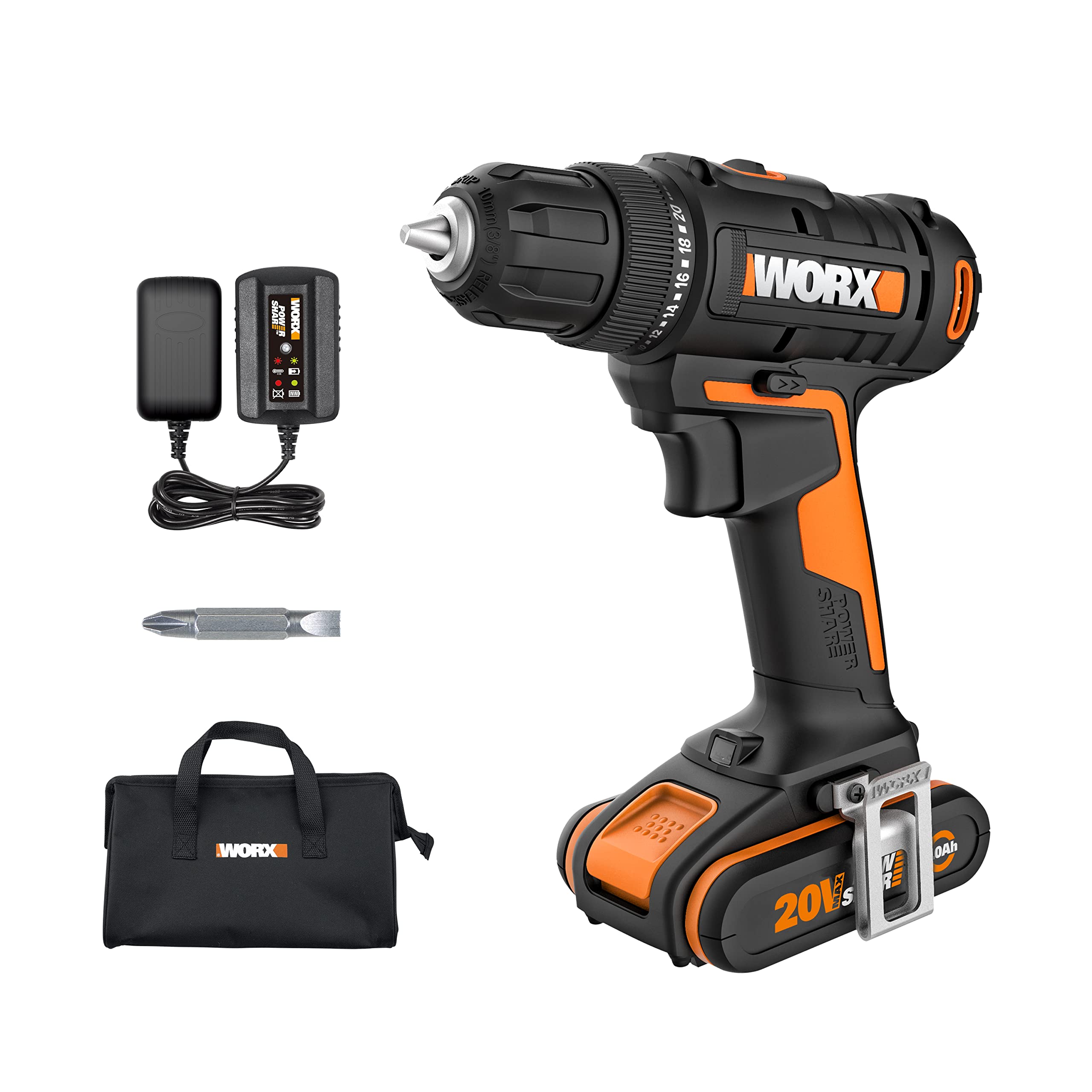 WORX WX100 Akku-Bohrschrauber 20V mit 2Ah Akku – 30Nm Drehmoment für Heimwerker