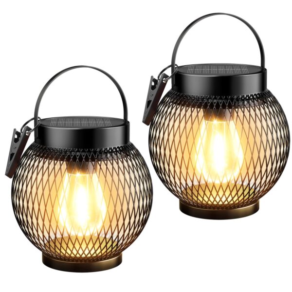 GEARLITE Solarlampen 2er-Set mit LED – IP65 Wasserdicht, 800mAh, Warmweiss für Garten & Balkon