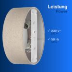 REV LED Deckenleuchte 30cm – Vintage Leinenstoff in Taupe für warmes Raumlicht – Bild 6