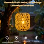 2er-Pack Solarlaterne mit Rattan-Design – Wetterfeste Solar-Lampions für Garten & Balkon – Bild 5