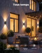 vighep Solar Wandleuchte 2er-Set – Up & Down Leuchte mit 5 Farbtemperaturen, IP65 wasserdicht – Bild 5