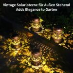 2er Set Solarlaterne AOSITE mit Schmetterling-Design – IP65 Warmweiss für Garten & Terrasse – Bild 7