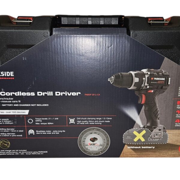 Parkside PABSP 20 Li C3 Akkubohrschrauber 20V mit Brushless Motor – Komplett-Set mit Akku & Koffer