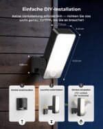 FULNIX Aussenlampe mit Bewegungsmelder 12000mAh – LED Wandleuchte IP65 mit Fernbedienung – Bild 7