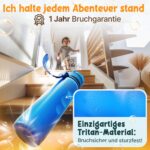 Funkelfuchs Trinkflasche 500ml Blau – 100% auslaufsicher & kohlensäuregeeignet für Kinder – Bild 3