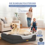 ELONEO Orthopädisches Hundebett 106x76cm mit Memory Foam – Gelenkentlastung für grosse Hunde – Bild 9