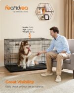 Feandrea XXL Hundekäfig klappbar mit Doppeltüren – 122x74,5x80,5 cm für grosse Hunde – Bild 2