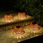 Rayofly 2er Set Rattan Solar-Laternen – Wetterfeste Boho Gartendeko mit Auto-Funktion – Bild 7