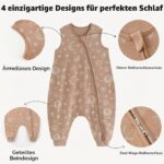 Unnivoll Baby-Schlafsack mit Füssen 1,0 Tog – 90 cm, 2er Pack Baumwolle – Bild 3